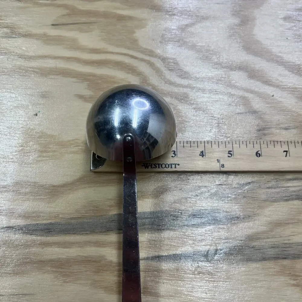 Vintage Cutco Soup Ladle No 15 Stainless USA w/ Brown Handle Kitchen Tool